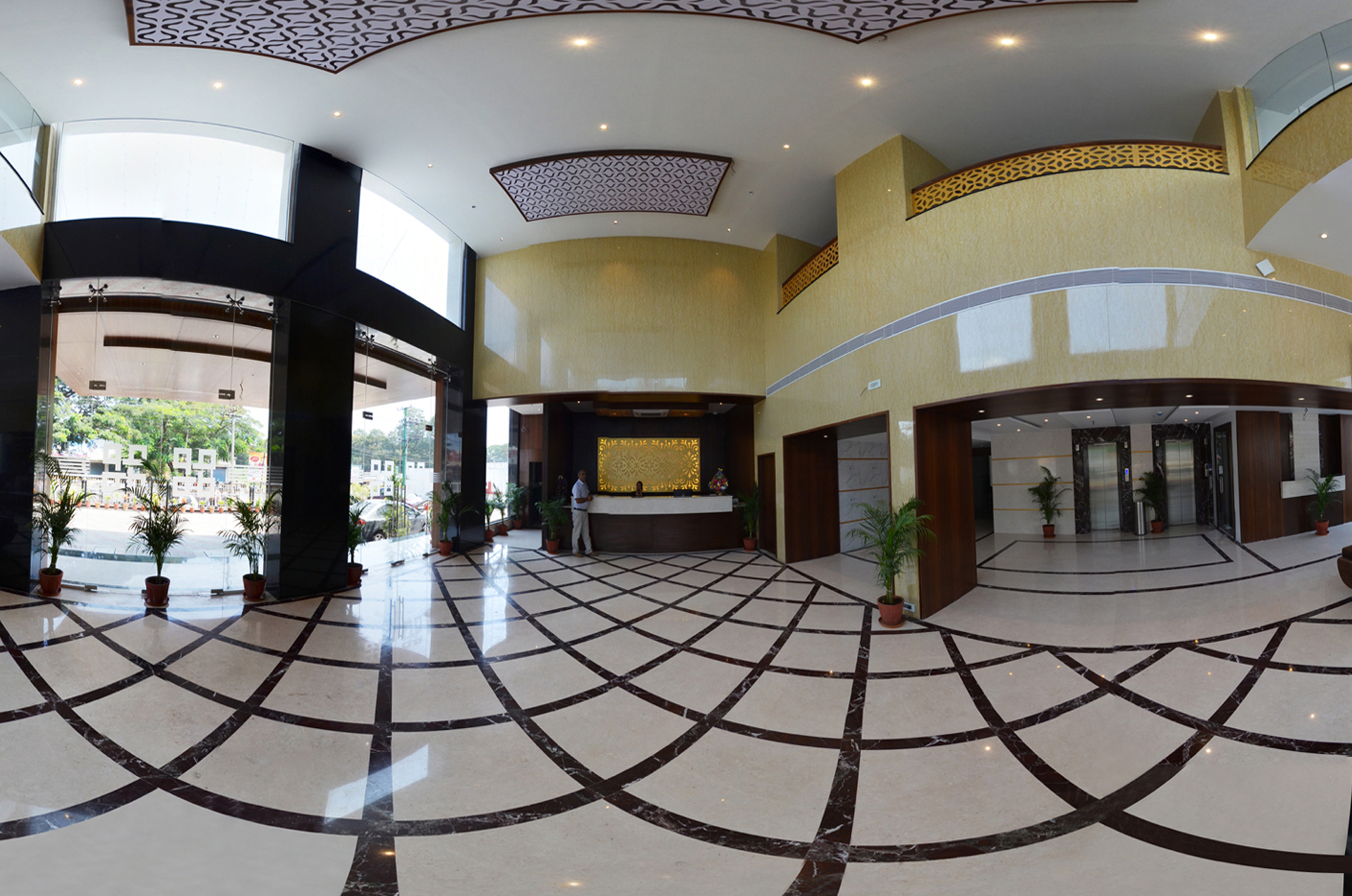 The front view of the reception hall.